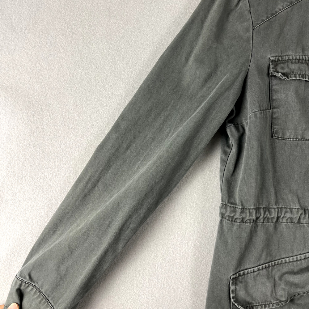 Per Se Utility Jacket Womens Medium Gray Full Zip Pockets Army Casual Military - Picture 4 of 16